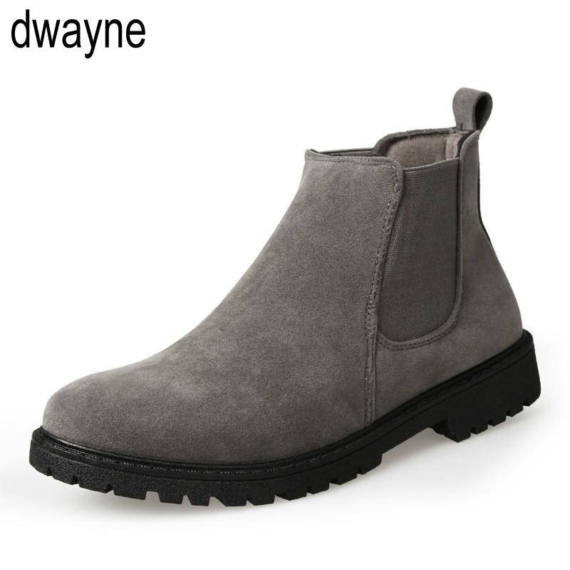 Chelsea Boots i mocka för män Sneakers Högkvalitativa Ankelboots Herrskor Läder Vinterstövlar Herr Arbetskor Zapatos Hombre 852 cm röd