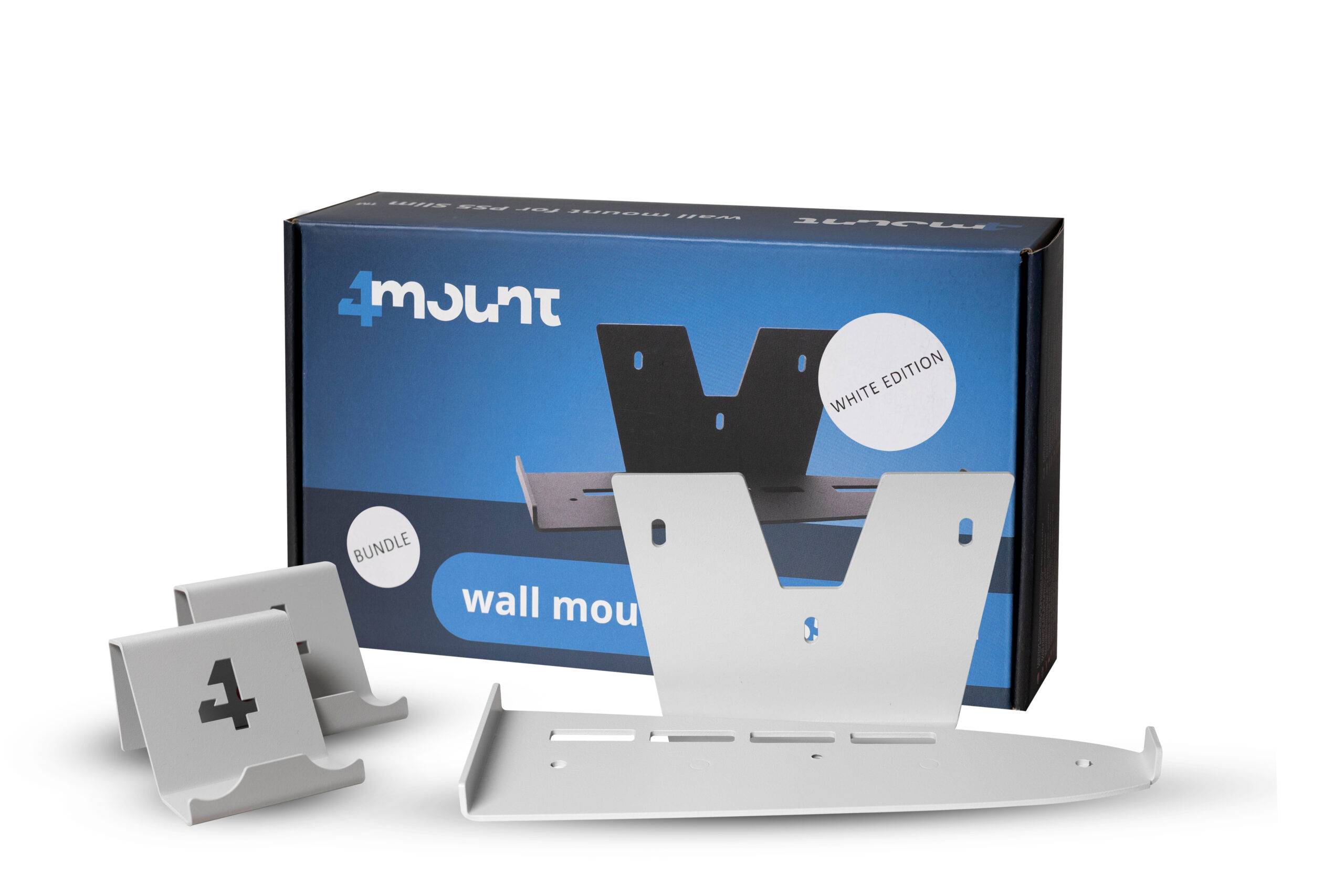 Wall Mount For PS5 Slim + 2 Controller White