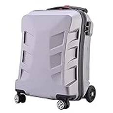 Practical Luggage 21 Inch Carry On Luggage Creative Pc Scooter Hard Suitcase Waterproof Shock-absorbing Student Luggage Easy To Move (Grey)