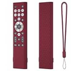 Fodral för Hisense Class A7 U8-serien LCD 4K, fjärrkontroll skyddsfodral, silikon fjärrkontroll fodral (vinröd)