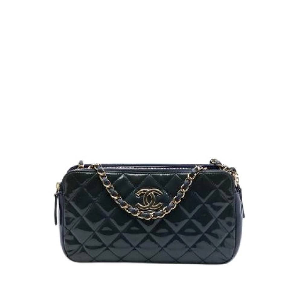 Chanel Vintage Pre-owned Vintage Skuldertaske - Vintage - Dame - Blå - ONE SIZE - Uld