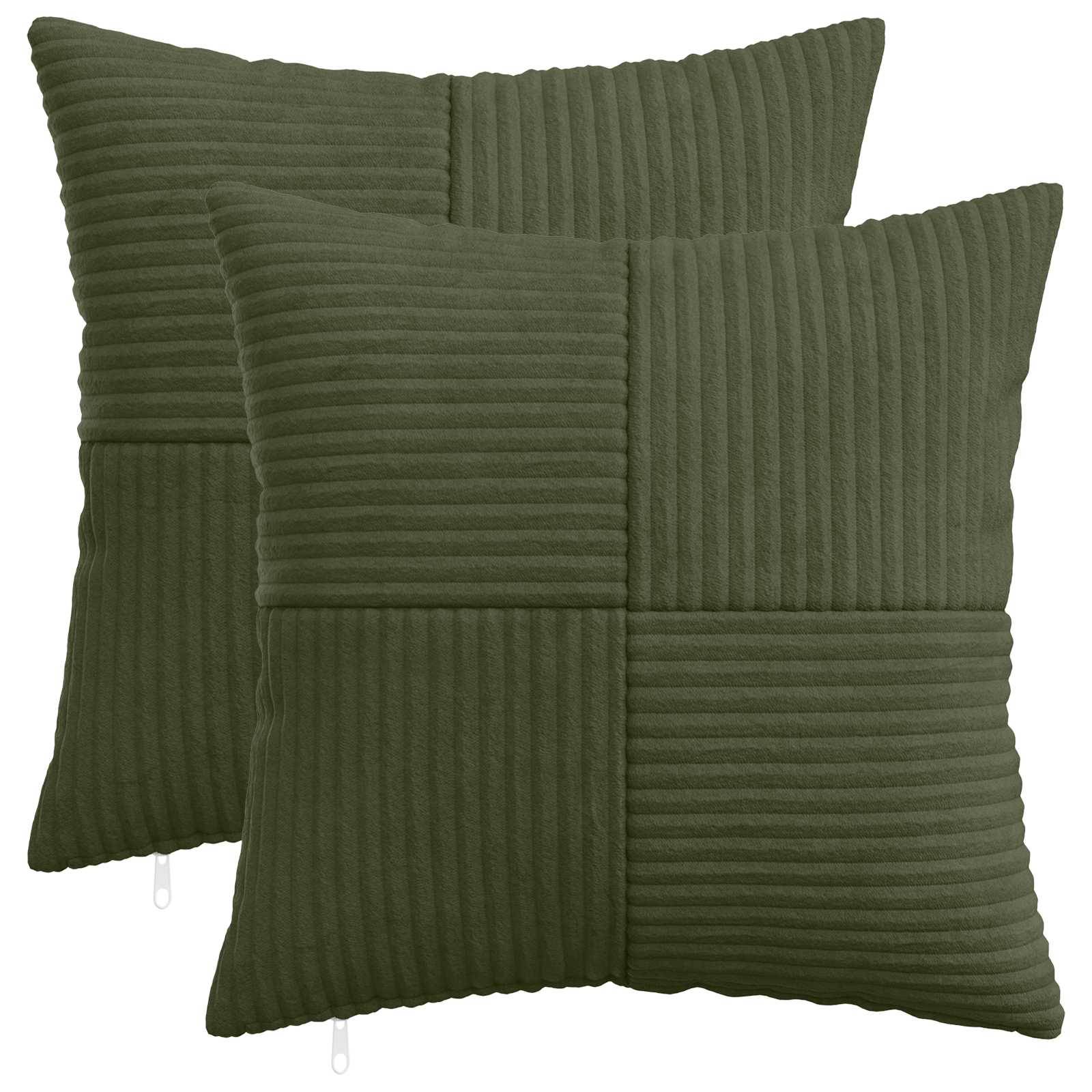 vidaXL Kuddöverdrag 2 st ALMELO Grön 45 x 45 cm manchester