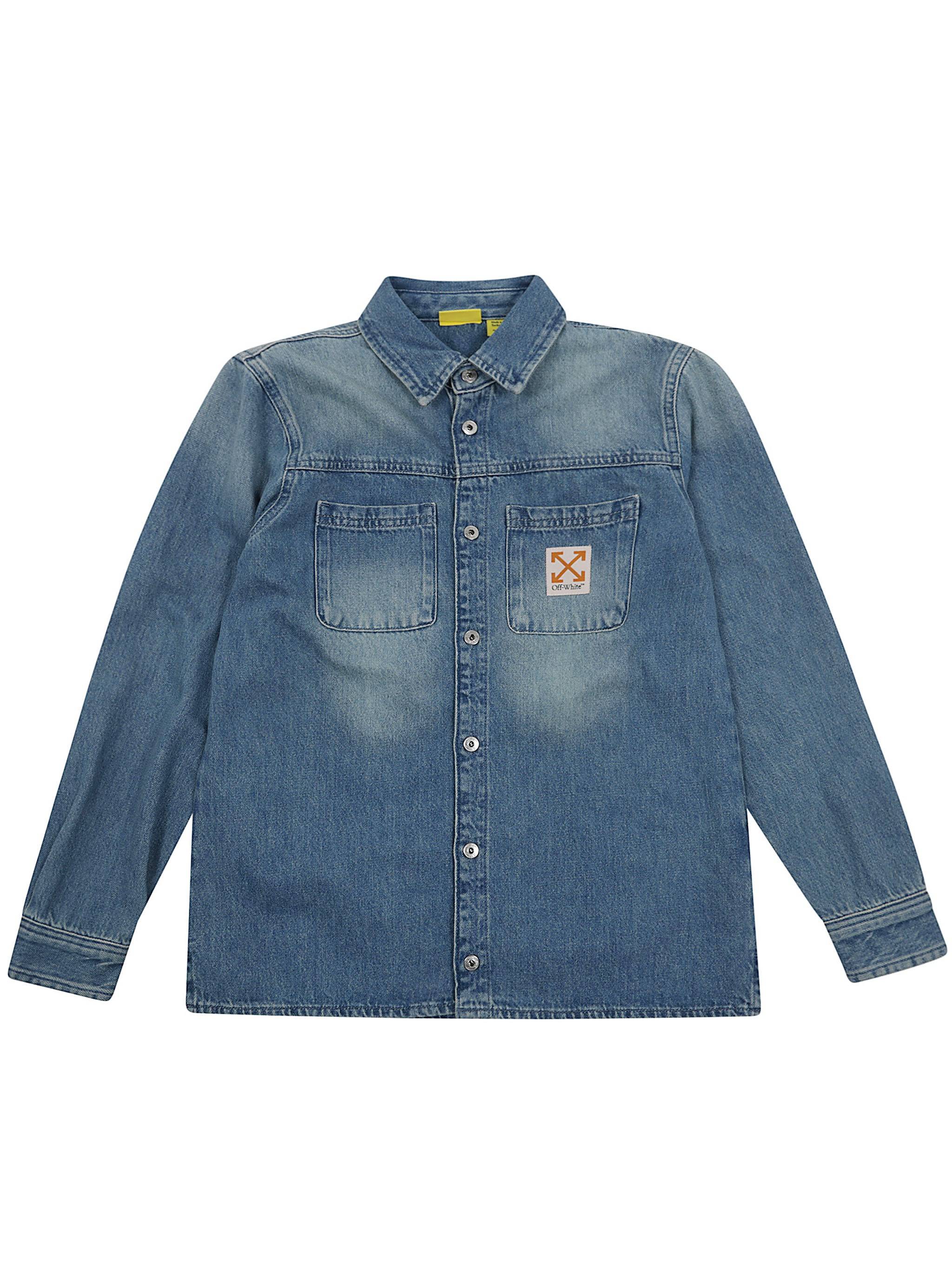 OFF WHITE KIDS Shirt Long Sleeves "Arrow Label Denim"