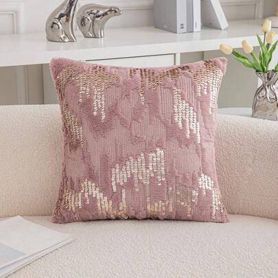 1st paljetter dekorativt kuddfodral, utan inlägg, polyesterfiber fyrkantig paljett broderat kuddfodral för fest, vardagsrum, semester - Rosa (45*45,30*50,50*50)