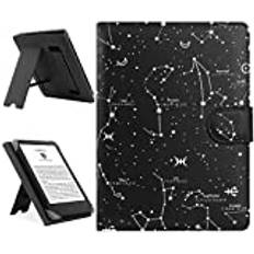 HoYiXi Universellt fodral kompatibelt med 6,8 tum Kindle Paperwhite/6 tum helt ny Kindle 2022 & 2019/Kobo Clara HD/Kobo Clara 2E läderstativ fodral för 6-6,8 tum fickbok/Tolino/Sony e-bokläsare