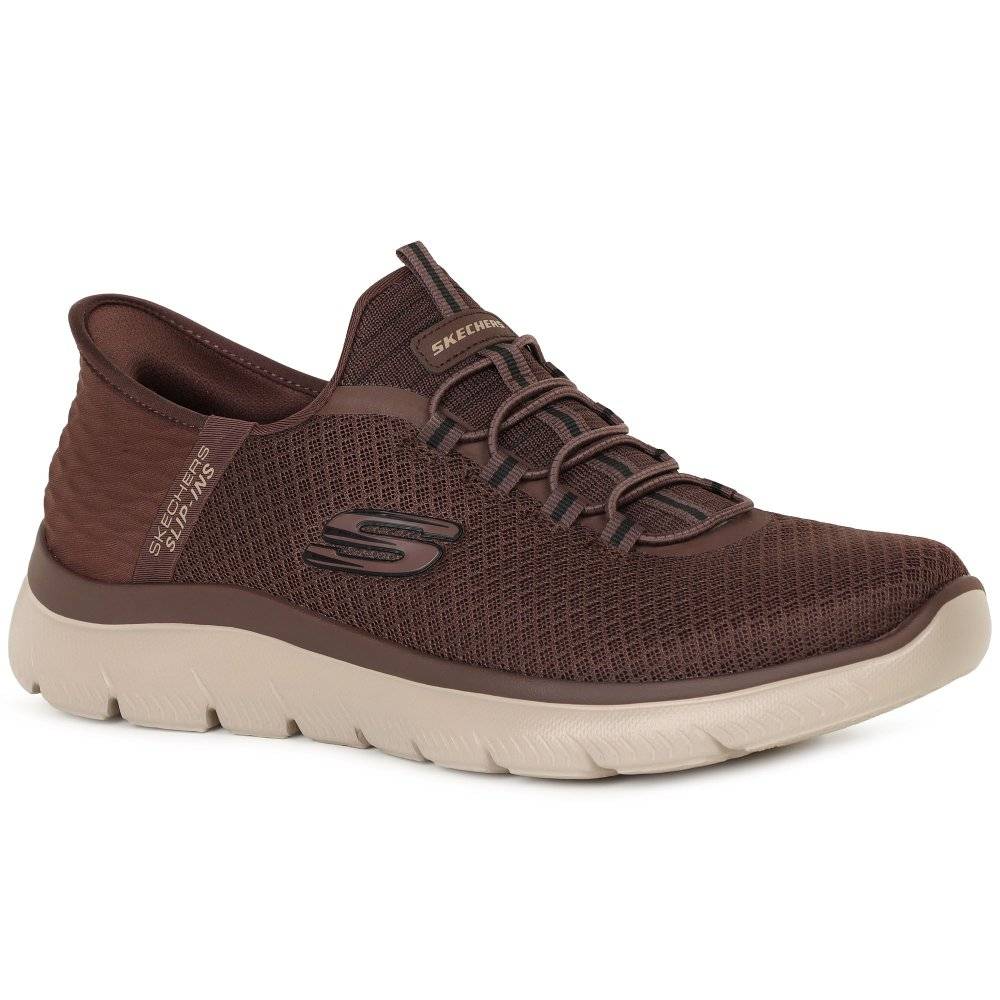 Skechers Slip-In Summits Mens Trainers Colour: Choc Brown, Size: 10.5
