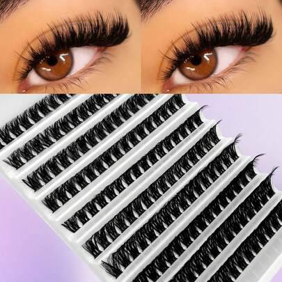 160 st CC Curling Volume Lash Clusters 100D DIY ögonfransförlängning individuella fransar kluster DIY ögonfransförlängningar hemma mjuka spetsiga klus - Svart