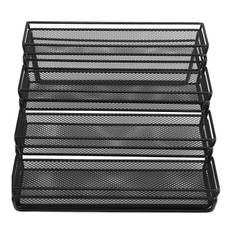 Expandable 4 Tier Seasoning Organizer Rack Stable Metal Frame Separable Seasoning Step Display