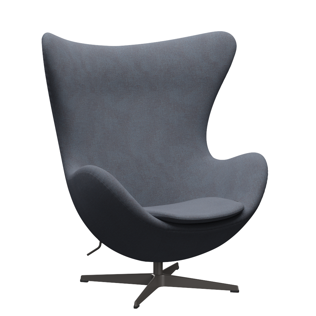 3316 Ægget loungestol, stel i warm graphite af Arne Jacobsen Christianshavn - 1150 Orange/Blue - Jacobsen Plus
