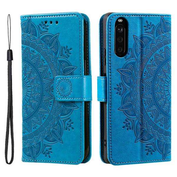 Sony Xperia 10 VI Mandala Läder Fodral Blå