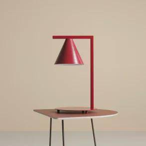 Frigg- Bordlampe i vinrød metal