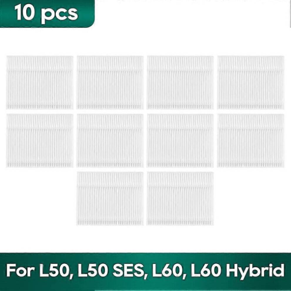 Pakke med 10 HEPA-udskiftningsfiltre. Kompatibel med Eufy Clean L50, L50 SES, L60 og L60 Hybrid robotstøvsugere. Vaskbart filter.
