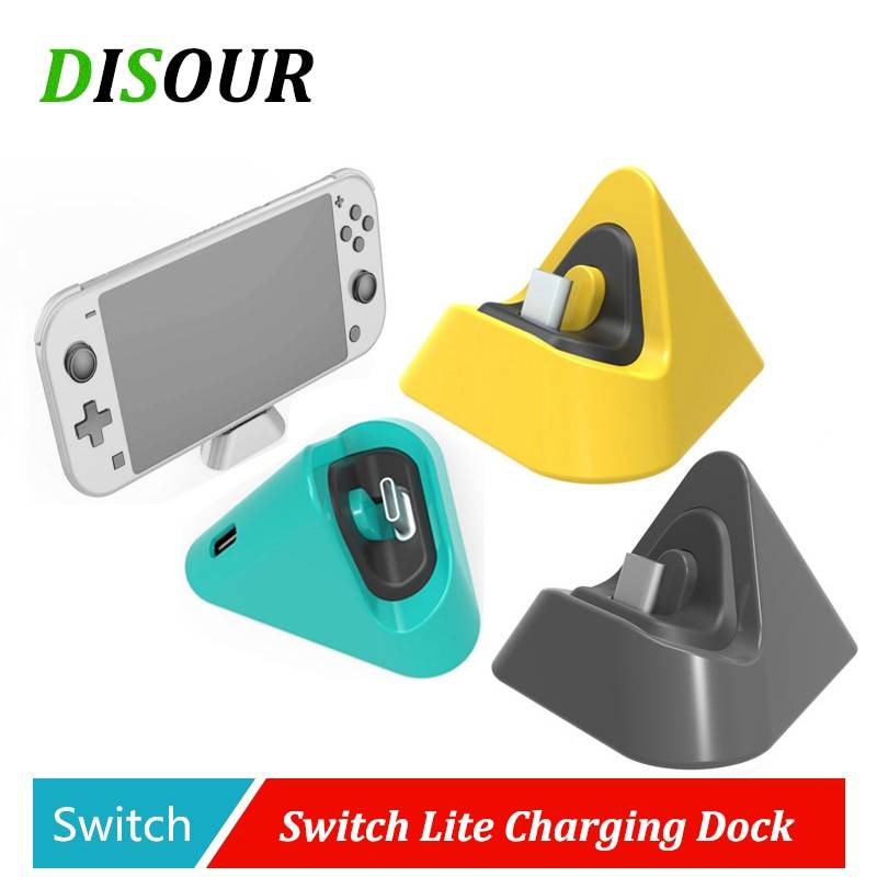 Disour mini switch lite dockningsbrytare ladddocka hållare för nintendo switch lite typ c laddare bas stativ stöd