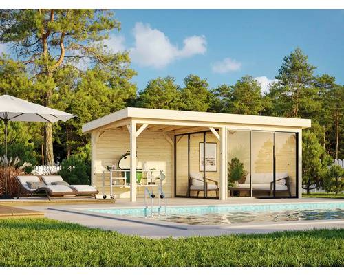 Paviljong PALMAKO Lenna Slide+ 16,6m² set 705 588x300cm obehandlad