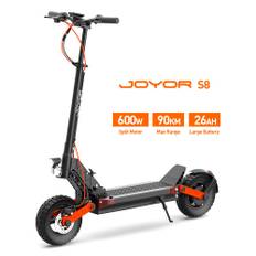 JOYOR S8 Elscooter För Audlt 600W Motor 48V 26AH Batteri Stadspendling Elscooter 10-tums Däck Hopfällbar Elscooter svart