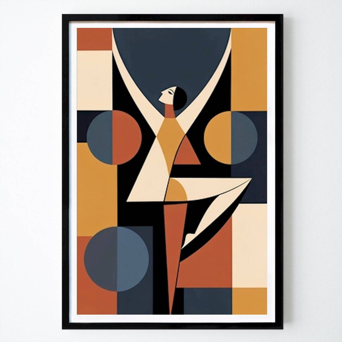 Grace in Motion – Geometrisk abstrakt dansare, kvinna Bauhaus - Poster - Bauhaus