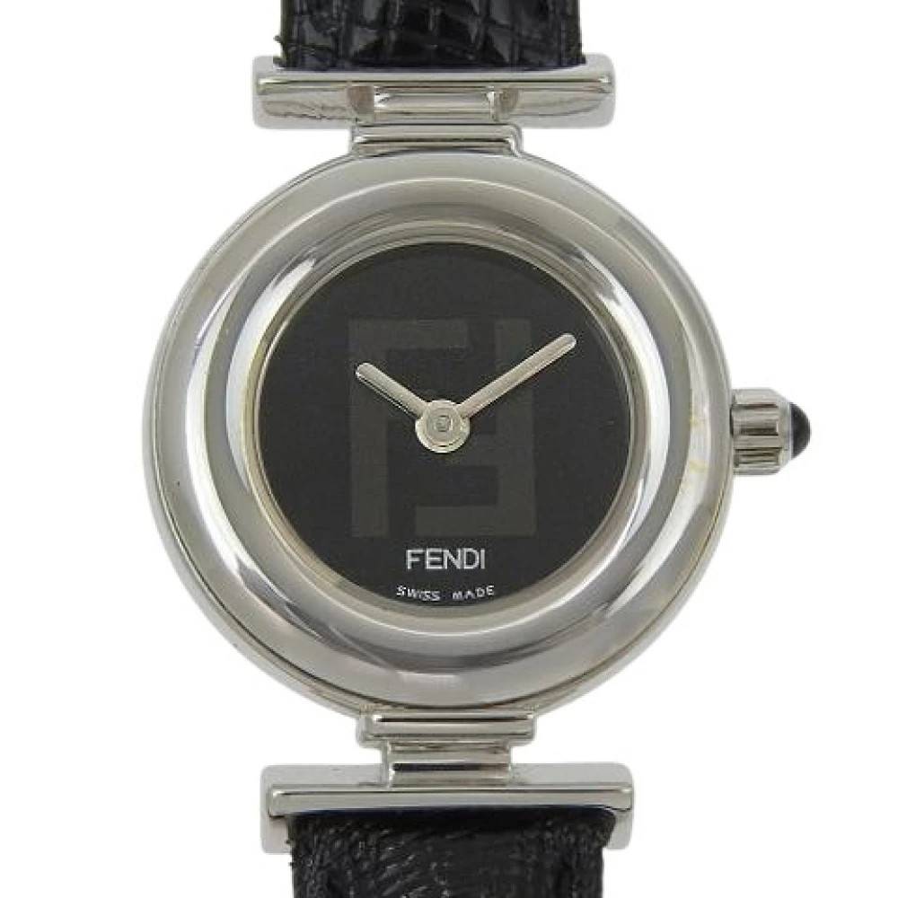 Fendi Vintage - Pre-owned Boett i rostfritt stål- läderarmbandsur 320L Vintage - Dam - ONE Size - Läder