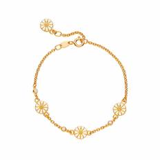 Lund Copenhagen - Marguerit armbånd 4x7.5mm zirkonia - Forgyldt sølv - 9015012-30-M