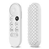 Generic SanSixi ny 2021 silikon fjärrkontroll fodral för Chromecast med för Google TV Voice Remote Anti-Lost fodral för Chromecast 2020 (vit)