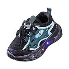 OBiQuzz nätskor mode LED ljus baby skor casual barn skor pojkar flickor sandaler mjuka barn sportskor läderskor sneakers flickor 23, svart, 23 EU