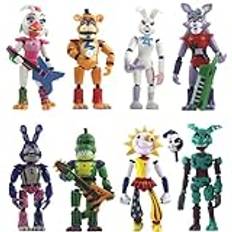 3/5/8 st/set Five Nights Figures FNAF subtilitet actionfigurer artikulerande och lysande figurer Bonnie/Fox Figures samlarklass (8 st)