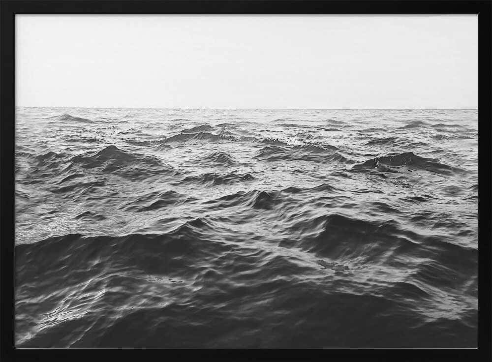 Wavy Horizon BW Poster - 100x70 cm / 40x28″