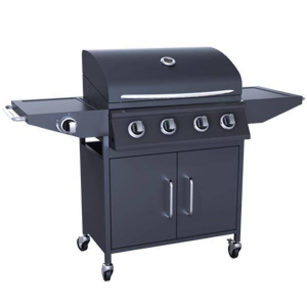 Gas grill med 4 brændere og blus