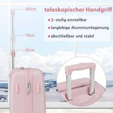20" handbagageresväska med spinnerhjul & TSA-lås PC-hårt fodral med klistermärke 38 x 22 x 57 cm Rosa