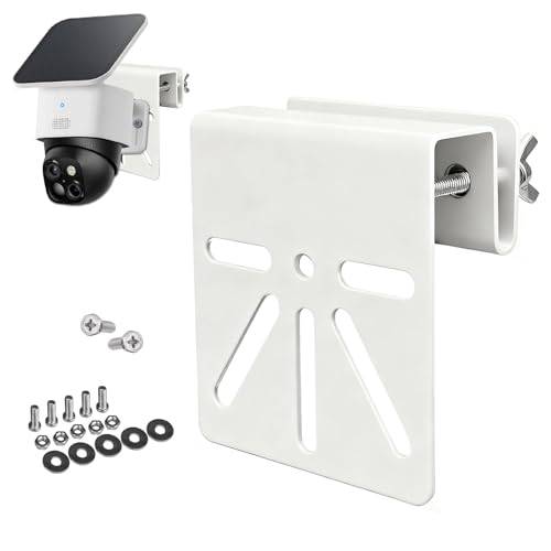 WiTi Rännefäste i rostfritt stål för Eufy SoloCam S340, E30/S330, Ingen borrning krävs för installation, Universalfäste kompatibelt med solpanel, LED, utomhuskameror (vit)