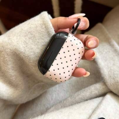 Svart lock minimalistiskt äppelöronskydd med prickar Pro 3:e generationen Bluetooth-öronskydd Pro 2:a generationen personligt 3:e generationen 4:e gen - Babyrosa (Multi-size)