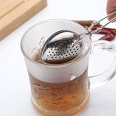 1 st rostfritt st&#xE5;l tefilter med handtag te boll bulk te filter te dropphandtag krydda pot boll infusions te sil - Lila