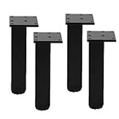 Möbler benmetaller ben, tunga soffa ben, justerbar höjd soffbord ben, moderna aluminium skåp ben, med skruvar och skyddsfötter, för garderob, lådor, nattstöd/svart/18cm/7.1in