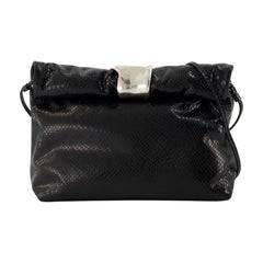 Staud Leather Clutch — Black