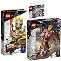 Lego 3-delat set: 76217 I Bin Groot, 76206 Iron Man figur & 30443 Spider-Mans Bridge duell