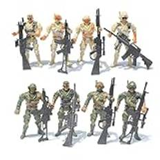 Asudaro Leksak Militär figur, actionfigur, leksaksoldater, 8 delar, militära soldater leksaker, set, specialstyrkor, soldater leksak för barn, gåva rollspel