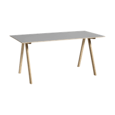 HAY CPH10 2.0 skrivbord 80x160 cm Grey linoleum-lacquered oak - Grå