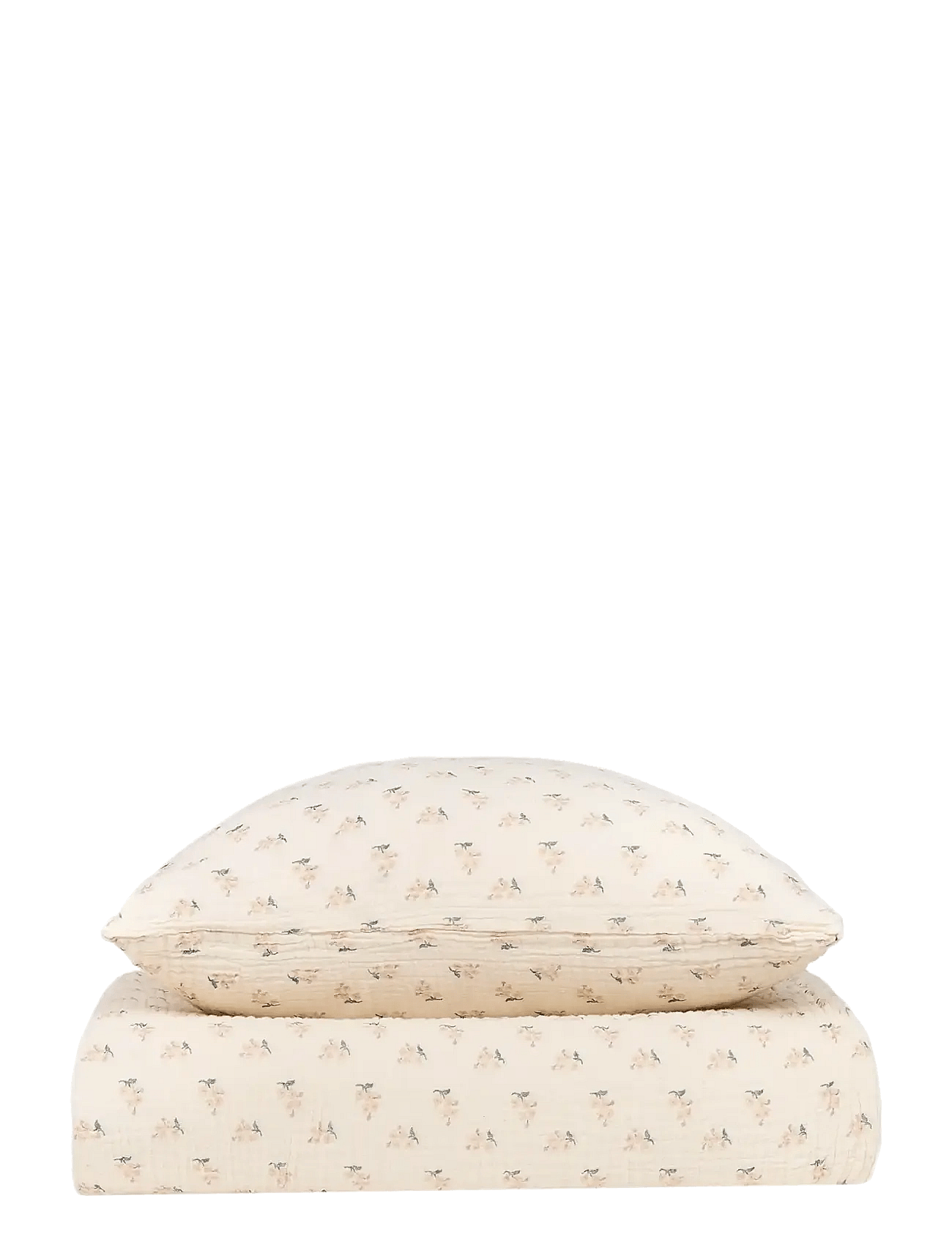 NOBODINOZ Kid Duvet Cover Set In Washed Double Muslin Wabi-Sabi - Cream - 100X140 cm;45X40 cm
