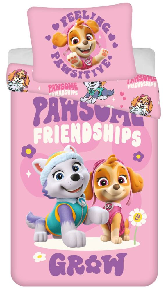 Paw Patrol Pawsitive påslakan i mikrofiber 140x200 cm, 70x90 cm