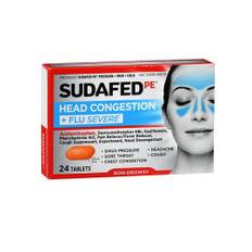 Zarbees, Sudafed PE Pressure + Pain + Cold Caplets, 24 Tabs