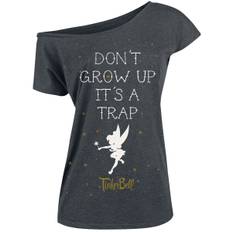 Peter Pan - Disney T-shirt - Tingeling - Don't Grow Up - S 5XL - för Dam - mörkt gråmelerad - 4XL