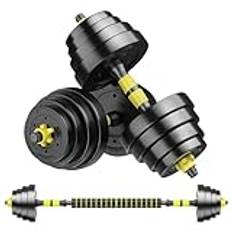 Hantel Set Rubber Dumbbell Fitness Home Equipment For Men And Women, Adjustable Pair Of Arm Muscle Training Barbell Set Hantelträning(Yellow,20kg)