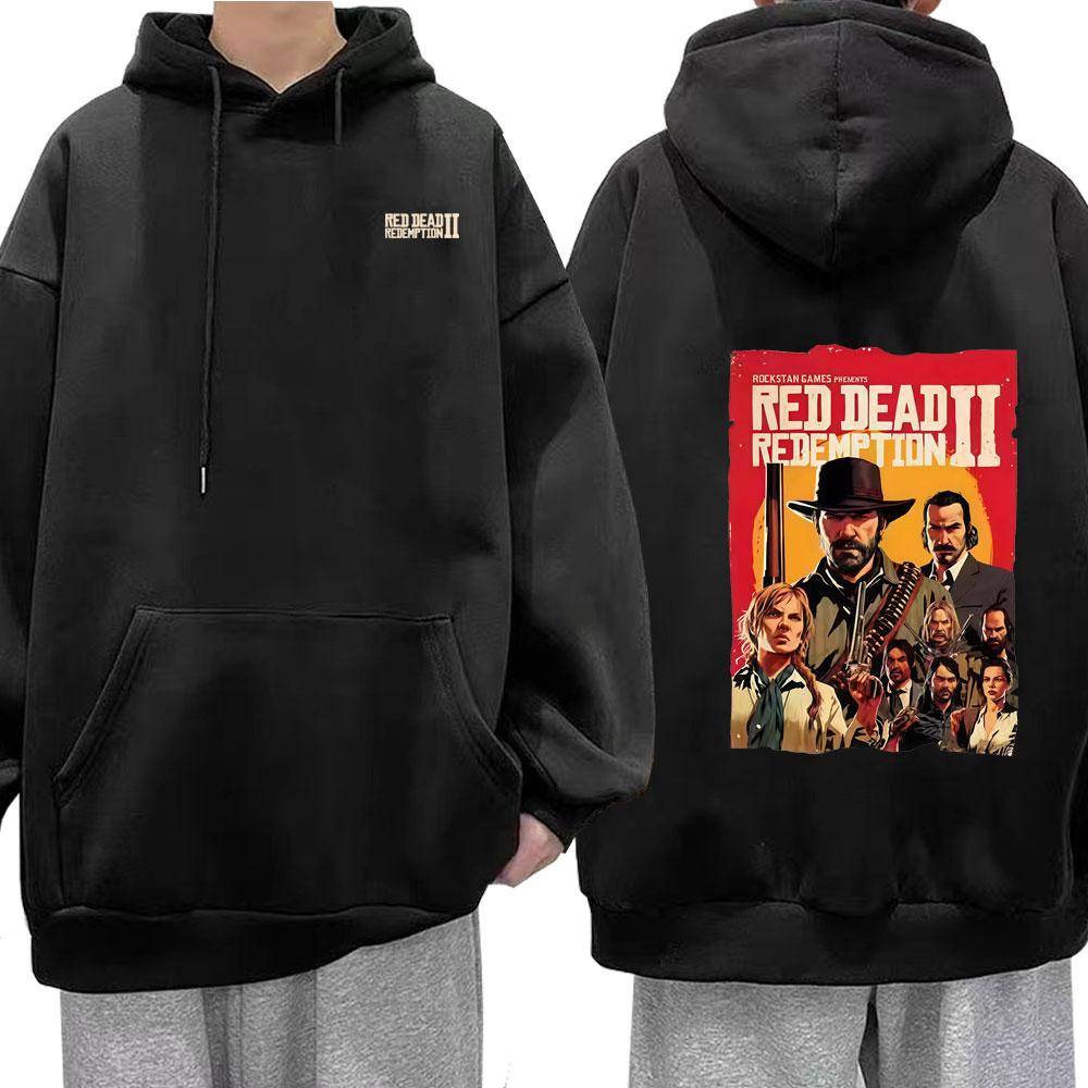 Red Dead Redemption 2 Grafisk Huvtröja Herr Dam Harajuku Hög Kvalitet Mode Par Tröja Casual Långärmad Överdimensionerad Kläder cm