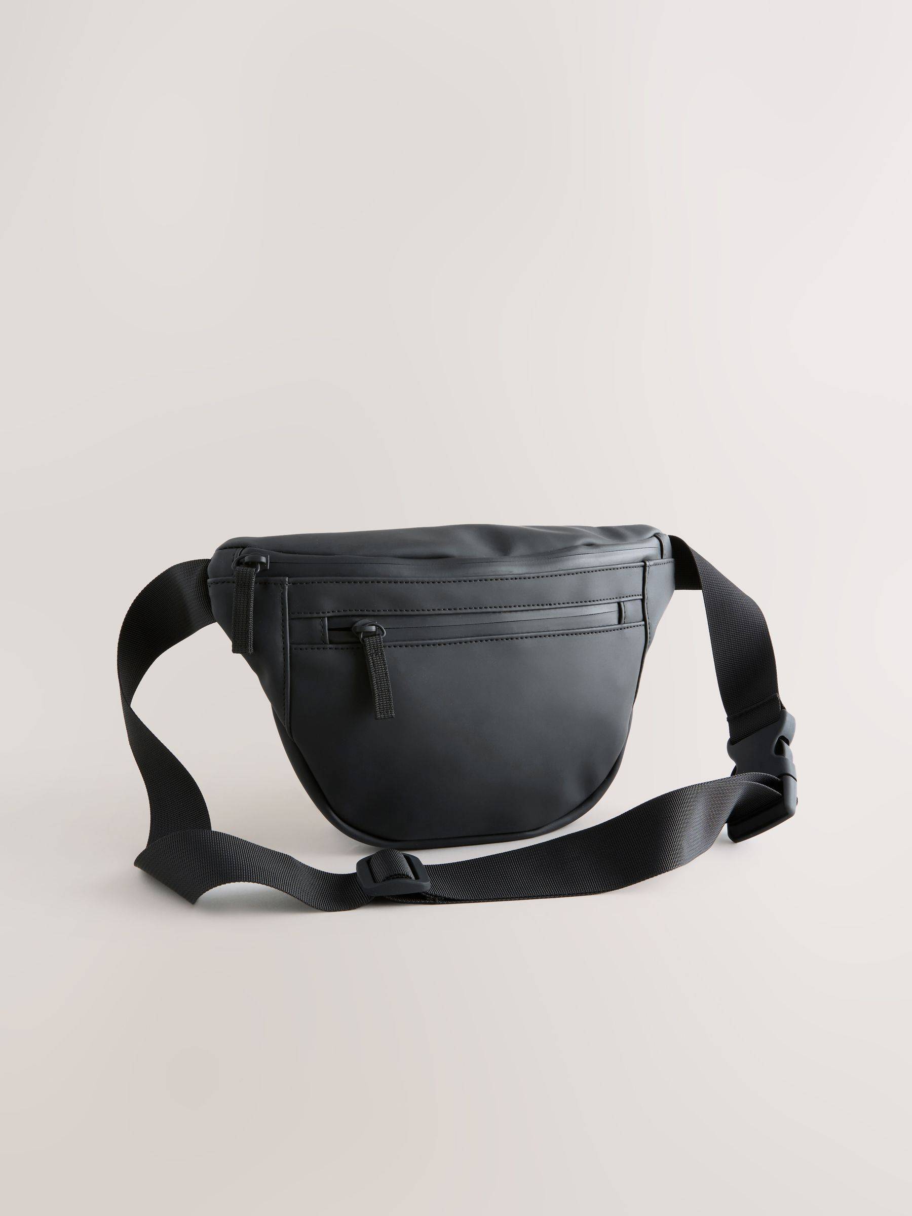 Next Black Rubberised Bum Bag