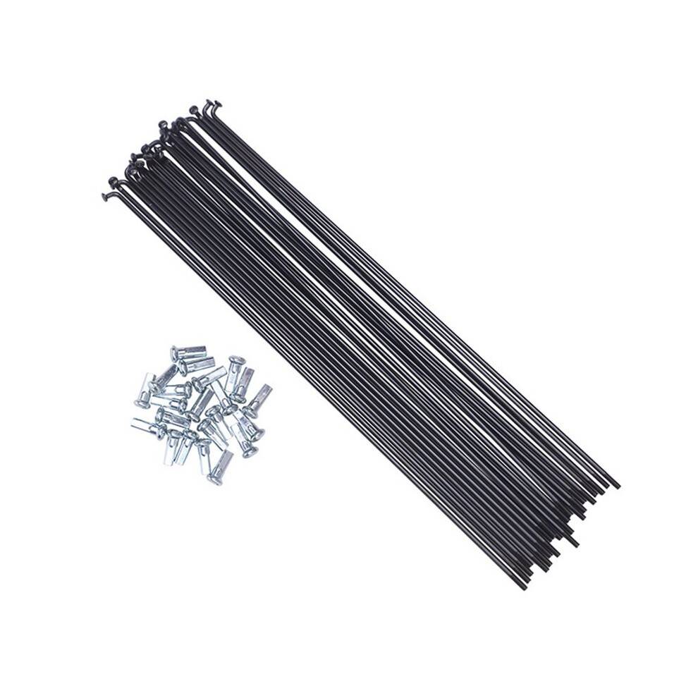 290mm 12 Gauge Bicycle Spokes 45 High Carbon Steel Black Universal Bike Wheel Spokes Heavy Duty High Tensile Spokes