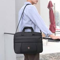 180 graders öppning för datorer, 38 cm * 28 cm * 13 cm, Unisex affärsportfölj, Axelremsväska, Slitstark kontorsväska, Bärväska för laptop/anteckningsb - Multifärgad (6113 Stil 2,6113 Stil 1)