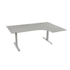 L-formad Högersvängd bordsskiva L1800xB1200xD800xD600mm vit med fasade kanter