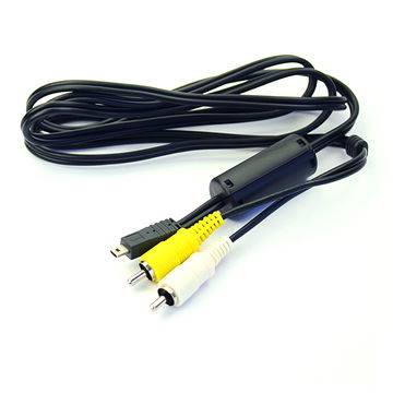 RCA-kabel för Fuji FinePix S8100fd / FinePix S8000fd / FinePix S5800 / FinePix F650 / FinePix F50fd, TV, DVD, Blu-Ray, Kamera, Konsol – 0,6m AV-kabel, RCA-kontakt, Komposit Audio-Video