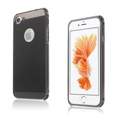 Bergman plastik cover til iPhone SE 2020 / 7 / 8 med metal bumper - Sort