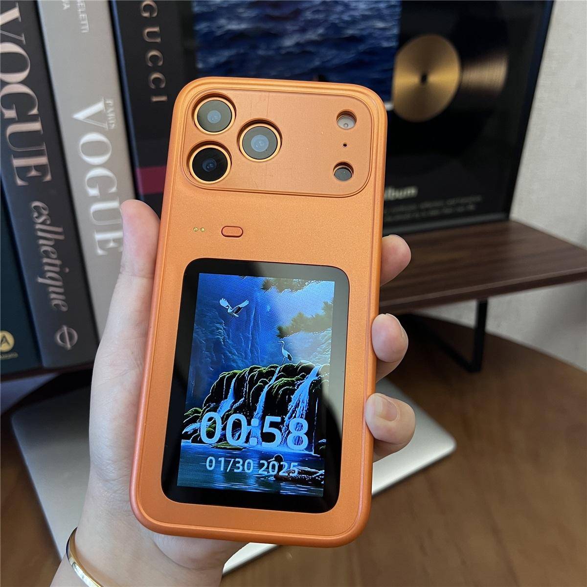 Lämplig för iPhone 17 Pro Max Färgskärm Multifunktionellt AI-fodral 3,0-tums Display 17 Pro/16 RO/15 Pro/14/13 Skyddande Fodral svart