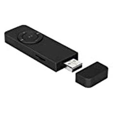 Musikspelare, MP3 USB-minne med 3,5 Mm/ 1,4 Tum Hörlurar, MP3-spelare med Band, Utbyggbar Upp Till 32 GB(Svart)